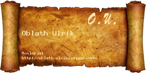 Oblath Ulrik névjegykártya